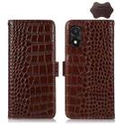 For Honor X5 Crocodile Top Layer Cowhide Leather Phone Case(Brown) - 1