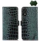 For Honor X5 Crocodile Top Layer Cowhide Leather Phone Case(Green) - 1