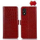 For Honor X5 Crocodile Top Layer Cowhide Leather Phone Case(Red) - 1