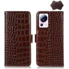 For Xiaomi 13 Lite / Civi 2 Crocodile Top Layer Cowhide Leather Phone Case(Brown) - 1