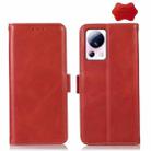 For Xiaomi 13 Lite / Civi 2 Crazy Horse Top Layer Cowhide Leather Phone Case(Red) - 1