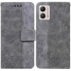 For Motorola Moto G13 / G23 / G53 Geometric Embossed Leather Phone Case(Grey) - 1