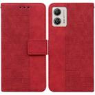 For Motorola Moto G13 / G23 / G53 Geometric Embossed Leather Phone Case(Red) - 1