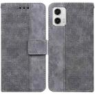 For Motorola Moto  G73 Geometric Embossed Leather Phone Case(Grey) - 1