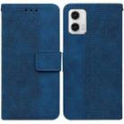 For Motorola Moto  G73 Geometric Embossed Leather Phone Case(Blue) - 1