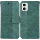 For Motorola Moto  G73 Geometric Embossed Leather Phone Case(Green) - 1