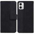 For Motorola Moto  G73 Geometric Embossed Leather Phone Case(Black) - 1