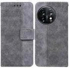 For OnePlus 11 Geometric Embossed Leather Phone Case(Grey) - 1