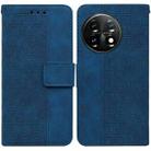 For OnePlus 11 Geometric Embossed Leather Phone Case(Blue) - 1