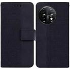 For OnePlus 11 Geometric Embossed Leather Phone Case(Black) - 1