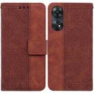 For OPPO Reno8 T  4G Geometric Embossed Leather Phone Case(Brown) - 1