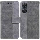 For OPPO Reno8 T  4G Geometric Embossed Leather Phone Case(Grey) - 1