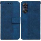 For OPPO Reno8 T  4G Geometric Embossed Leather Phone Case(Blue) - 1