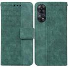 For OPPO Reno8 T  4G Geometric Embossed Leather Phone Case(Green) - 1