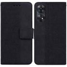 For OPPO Reno8 T  4G Geometric Embossed Leather Phone Case(Black) - 1