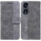 For OPPO Reno8 T  5G / A1 Pro 5G Geometric Embossed Leather Phone Case(Grey) - 1