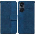 For OPPO Reno8 T  5G / A1 Pro 5G Geometric Embossed Leather Phone Case(Blue) - 1