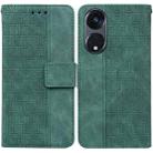 For OPPO Reno8 T  5G / A1 Pro 5G Geometric Embossed Leather Phone Case(Green) - 1