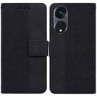 For OPPO Reno8 T  5G / A1 Pro 5G Geometric Embossed Leather Phone Case(Black) - 1