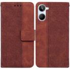 For Realme 10 4G Geometric Embossed Leather Phone Case(Brown) - 1