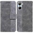 For Realme 10 4G Geometric Embossed Leather Phone Case(Grey) - 1