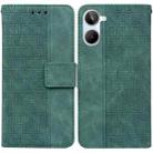 For Realme 10 4G Geometric Embossed Leather Phone Case(Green) - 1