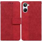 For Realme 10 4G Geometric Embossed Leather Phone Case(Red) - 1