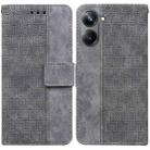 For Realme 10 Pro 5G Geometric Embossed Leather Phone Case(Grey) - 1