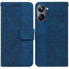 For Realme 10 Pro 5G Geometric Embossed Leather Phone Case(Blue) - 1