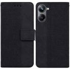 For Realme 10 Pro 5G Geometric Embossed Leather Phone Case(Black) - 1