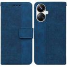 For Realme 10 Pro+ Geometric Embossed Leather Phone Case(Blue) - 1
