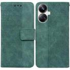 For Realme 10 Pro+ Geometric Embossed Leather Phone Case(Green) - 1