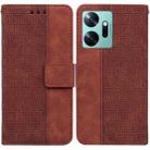 For Infinix Zero 20 Geometric Embossed Leather Phone Case(Brown) - 1