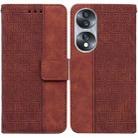 For Honor 70 Geometric Embossed Leather Phone Case(Brown) - 1