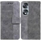 For Honor 70 Geometric Embossed Leather Phone Case(Grey) - 1