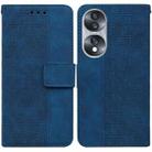 For Honor 70 Geometric Embossed Leather Phone Case(Blue) - 1