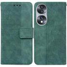 For Honor 70 Geometric Embossed Leather Phone Case(Green) - 1