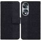 For Honor 70 Geometric Embossed Leather Phone Case(Black) - 1