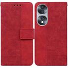 For Honor 70 Geometric Embossed Leather Phone Case(Red) - 1