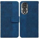 For Honor 80 Geometric Embossed Leather Phone Case(Blue) - 1