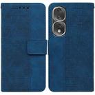 For Honor 80 Pro Geometric Embossed Leather Phone Case(Blue) - 1