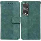 For Honor 80 Pro Geometric Embossed Leather Phone Case(Green) - 1
