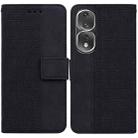 For Honor 80 Pro Geometric Embossed Leather Phone Case(Black) - 1