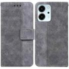 For Honor 80 SE Geometric Embossed Leather Phone Case(Grey) - 1