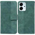 For Honor 80 SE Geometric Embossed Leather Phone Case(Green) - 1