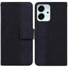 For Honor 80 SE Geometric Embossed Leather Phone Case(Black) - 1