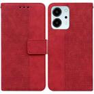 For Honor 80 SE Geometric Embossed Leather Phone Case(Red) - 1