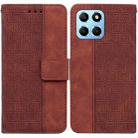 For Honor X8 5G Geometric Embossed Leather Phone Case(Brown) - 1