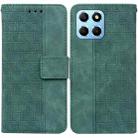 For Honor X8 5G Geometric Embossed Leather Phone Case(Green) - 1