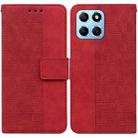 For Honor X8 5G Geometric Embossed Leather Phone Case(Red) - 1